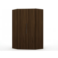 Manhattan Comfort 115GMC5 Mulberry 2.0 Modern Corner Wardrobe Closet with 2 Hanging Rods in Brown